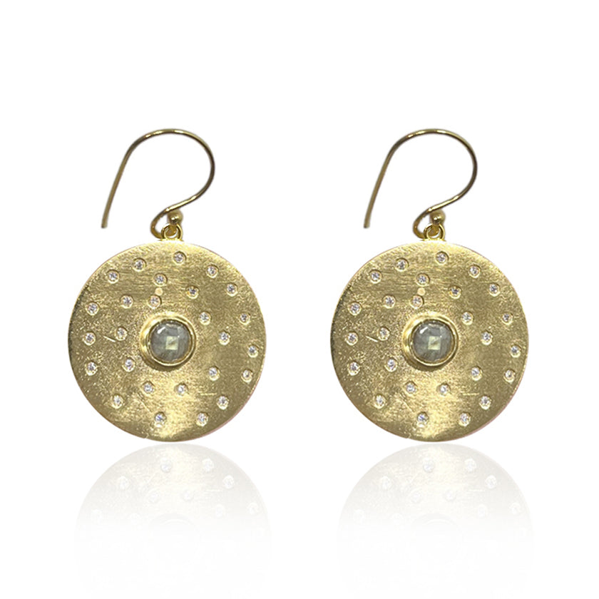 BRUSHED GOLD RONDO CIRCLE EARRINGS