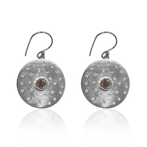 BRUSHED SILVER RONDO CIRCLE EARRINGS
