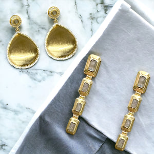 BRUSHED GOLD SUZA DROP EARRINGS