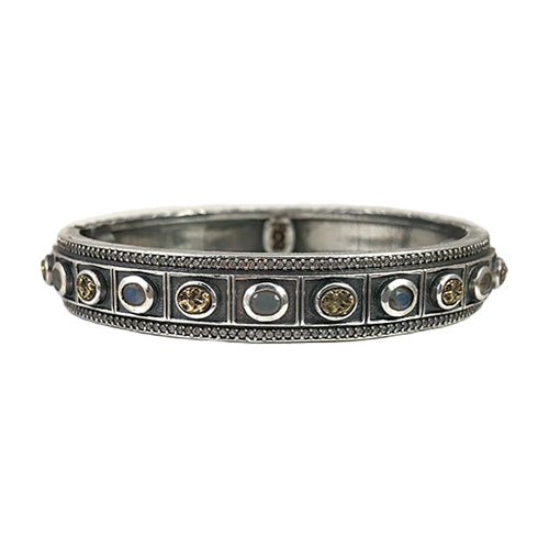 Bracelet Vintage En Argent 925 Et Tourmaline Indigolite - Style Moderniste (occasion)