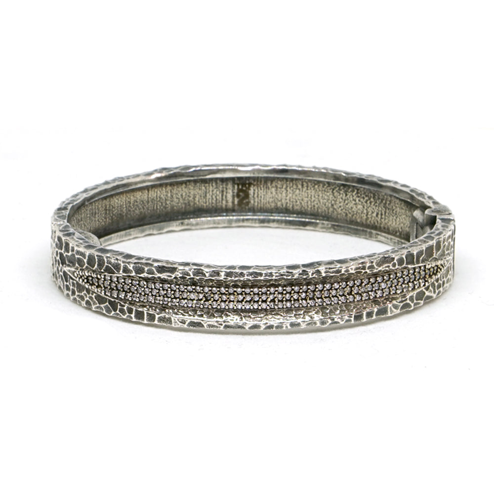 VINTAGE SILVER VELEN CRYSTAL INLAY BANGLE – Tat2 Designs