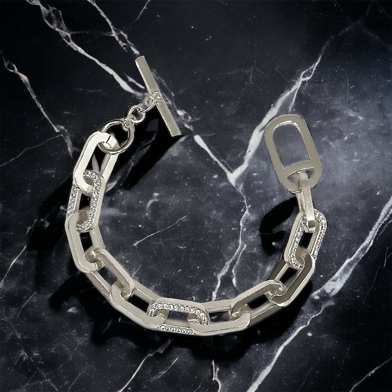 SILVER PAVE RICO CHAIN BRACELET – Tat2 Designs