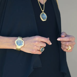 GOLD ROMAN MAN COIN RING