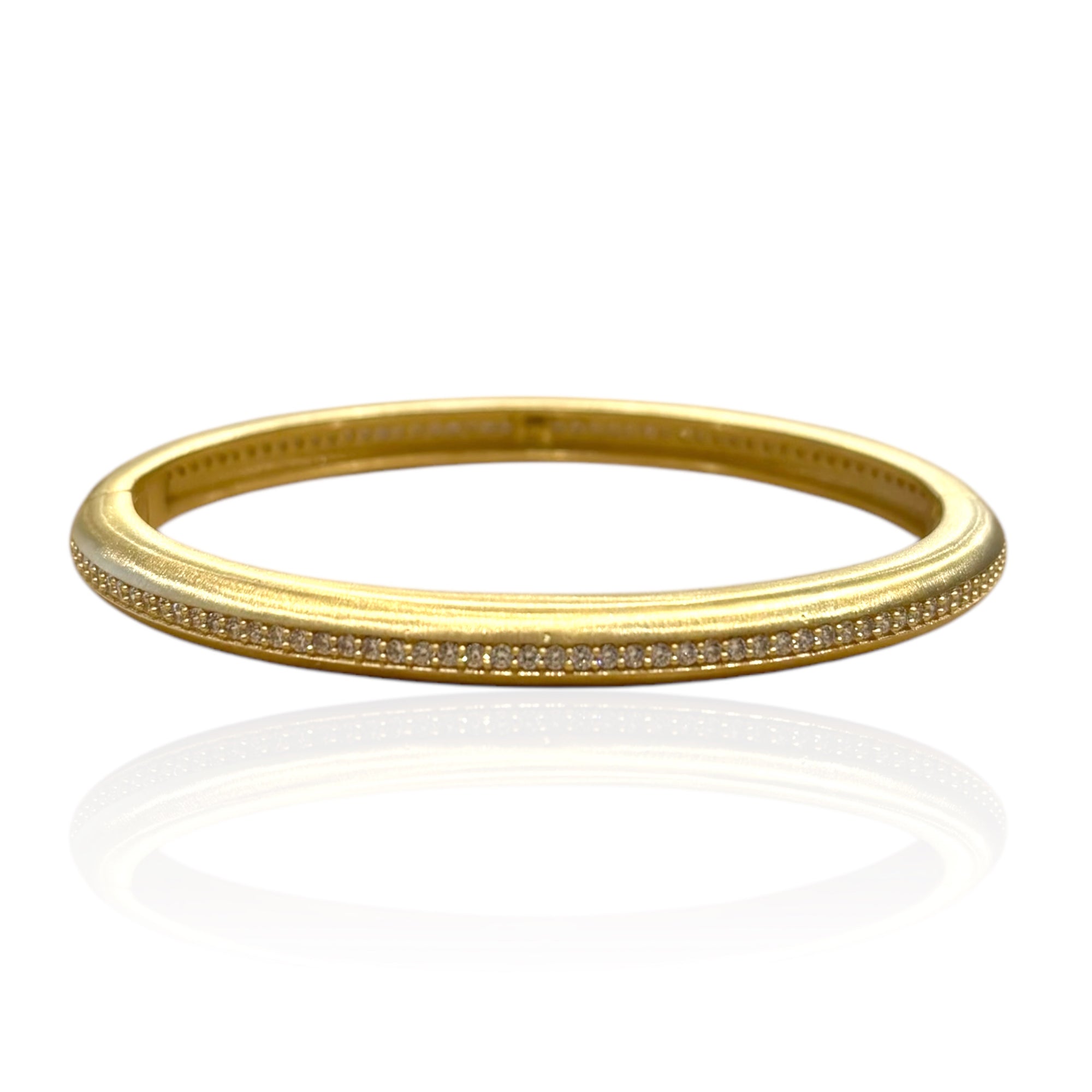 GOLD RIVA PAVE BANGLE