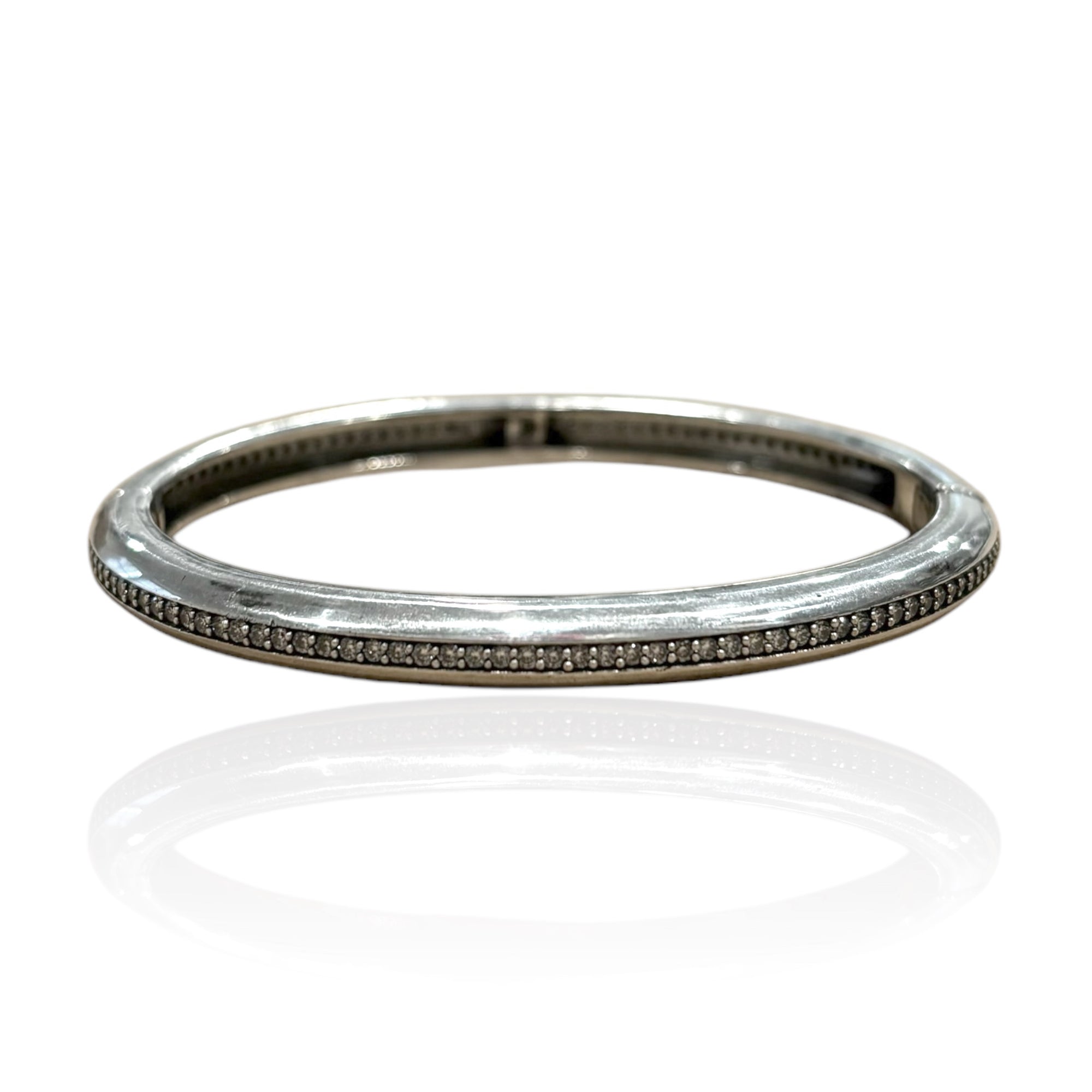 SILVER RIVA PAVE BANGLE