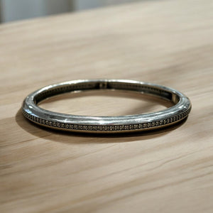 SILVER RIVA PAVE BANGLE