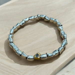 SILVER MILOS MINI NUGGET BRACELETS