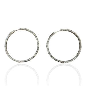 VINTAGE SILVER LARGO TUBE HOOPS 2"