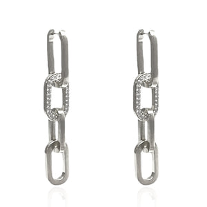 SILVER PAVE RICO EARRING