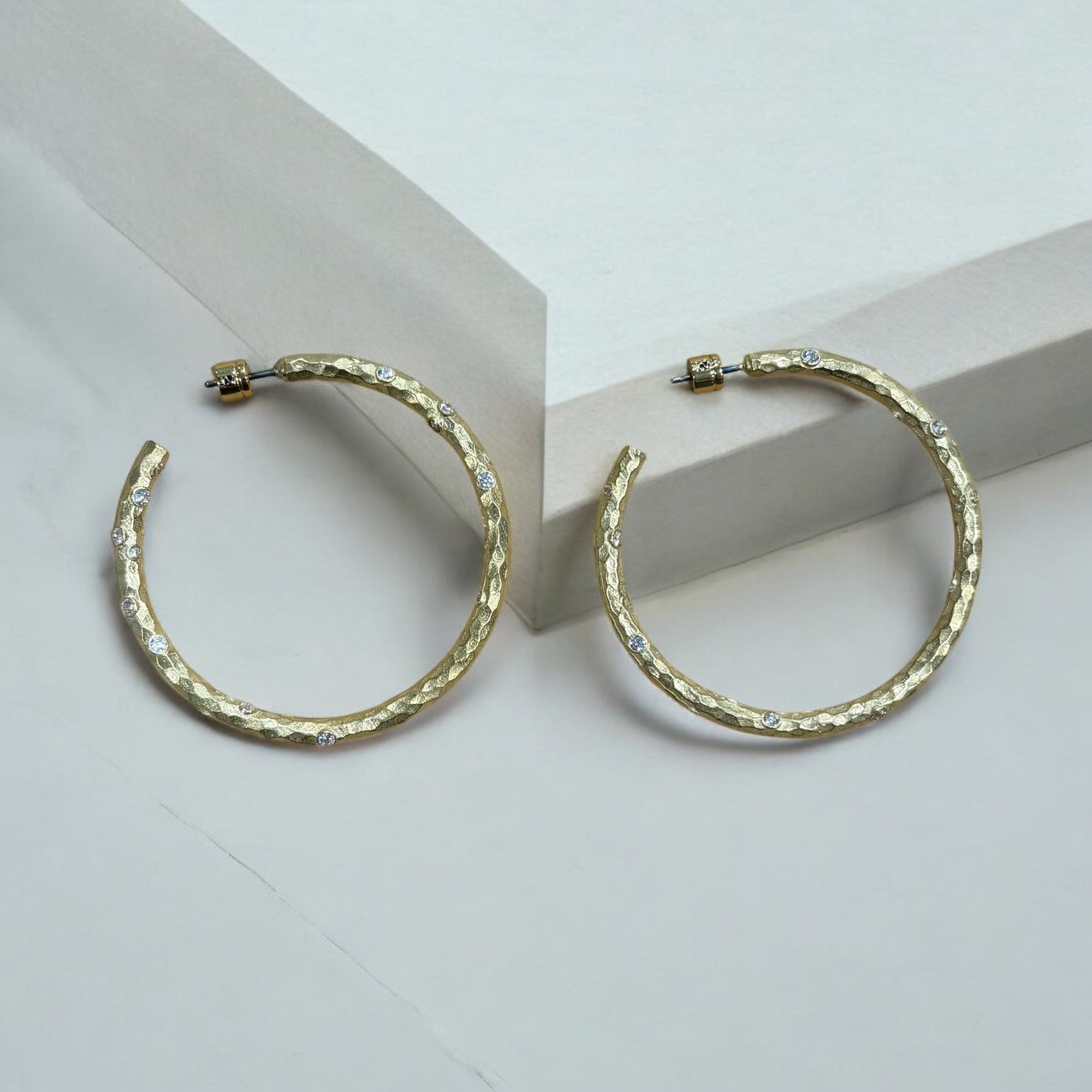 GOLD PAVIA HOOP 2&quot;