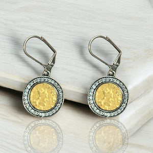 VINTAGE SILVER HESTIA COIN EARRINGS