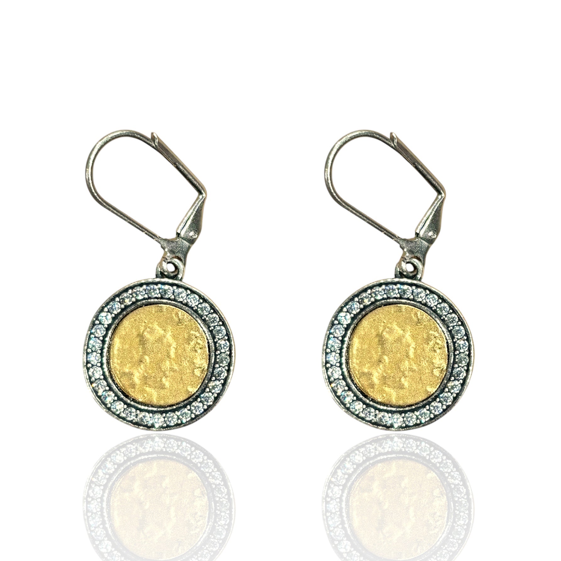 VINTAGE SILVER HESTIA COIN EARRINGS