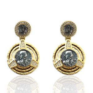 GOLD MORRO DOUBLE COIN EARRINGS