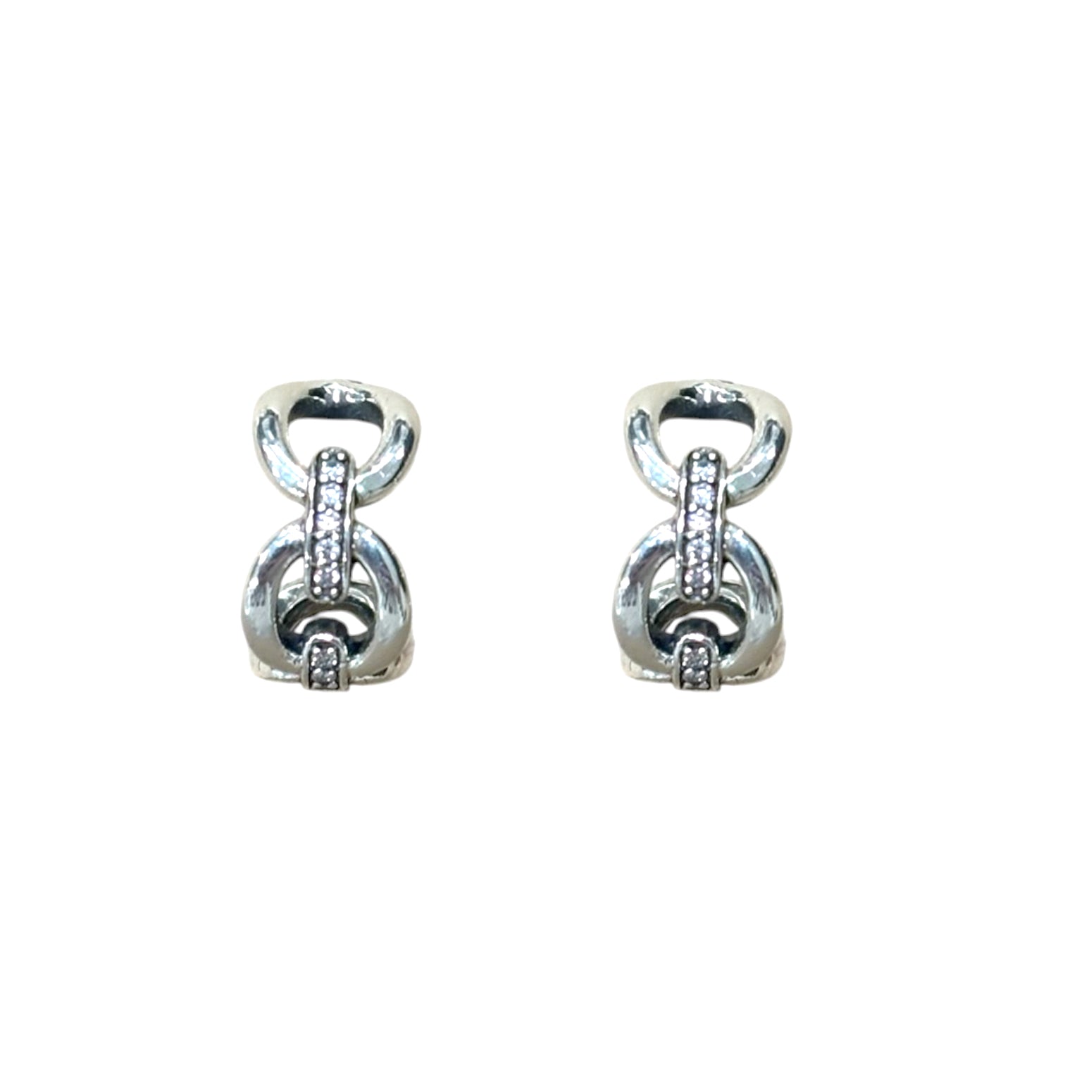 VINTAGE SILVER CLEO LINK HOOPS