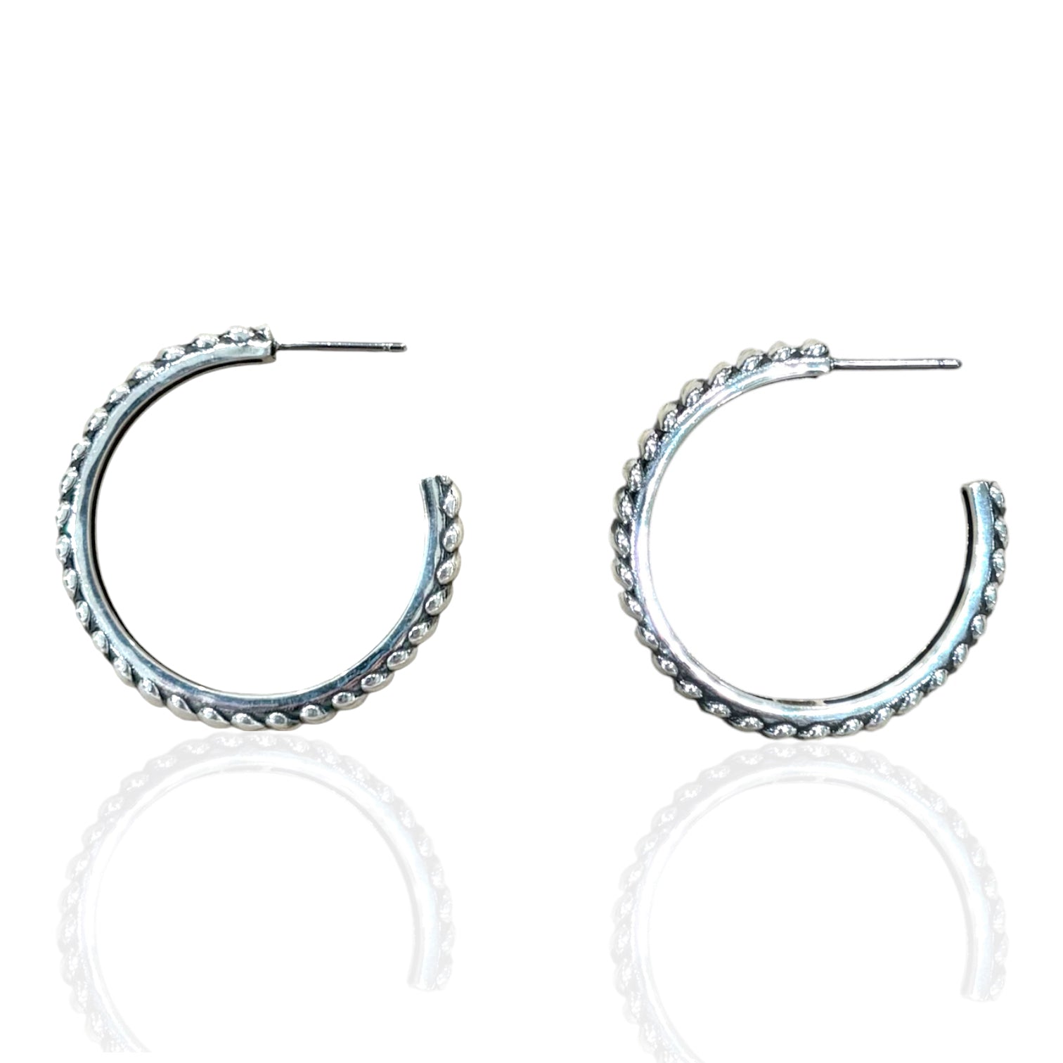 VINTAGE SILVER SORELLA TWIST HOOPS