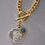 GOLD TOGGLE GEORGE ll LABRADORITE CHARM NECKLACE
