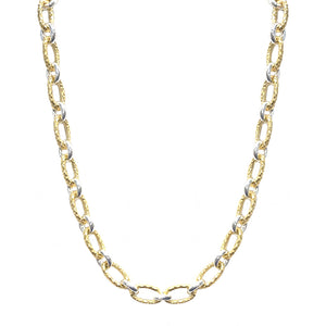 GOLD TWO-TONE RAVELLE THIN HAMMERED CHAIN NECKLACE