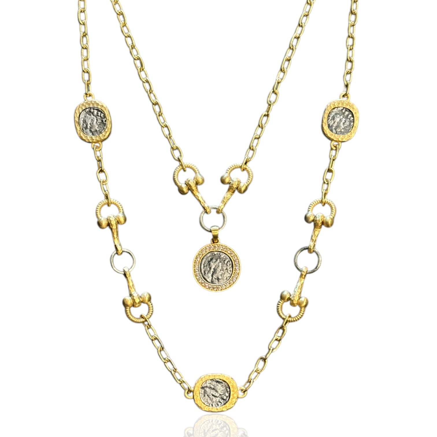 GOLD TWO TIER LAYLA HORSEBIT NECKLACE