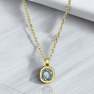 GOLD PAVIA COIN & FRAME NECKLACE