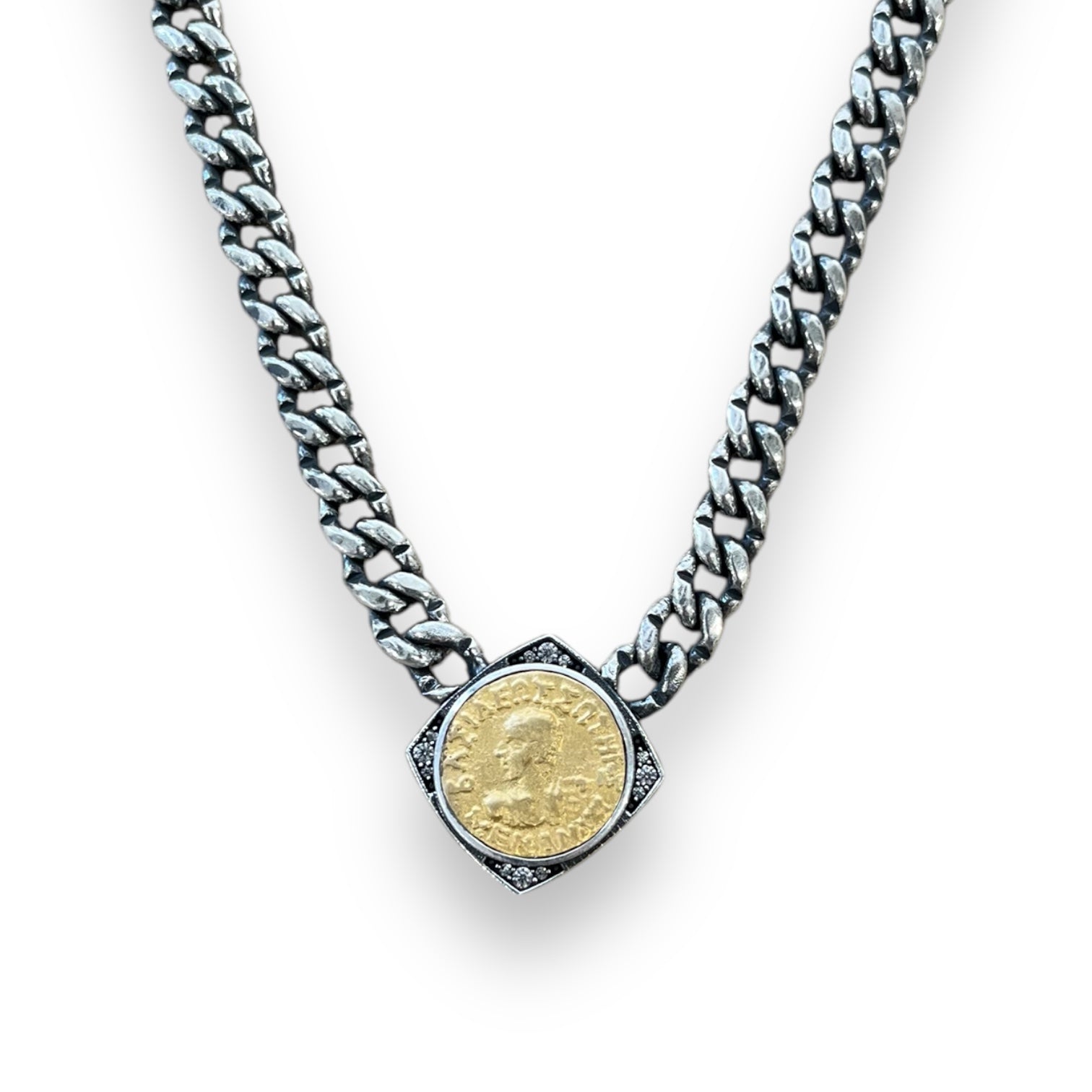 VINTAGE SILVER NICO COIN NECKLACE