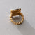 GOLD TWISTED WILHELMINA SQUARE RING