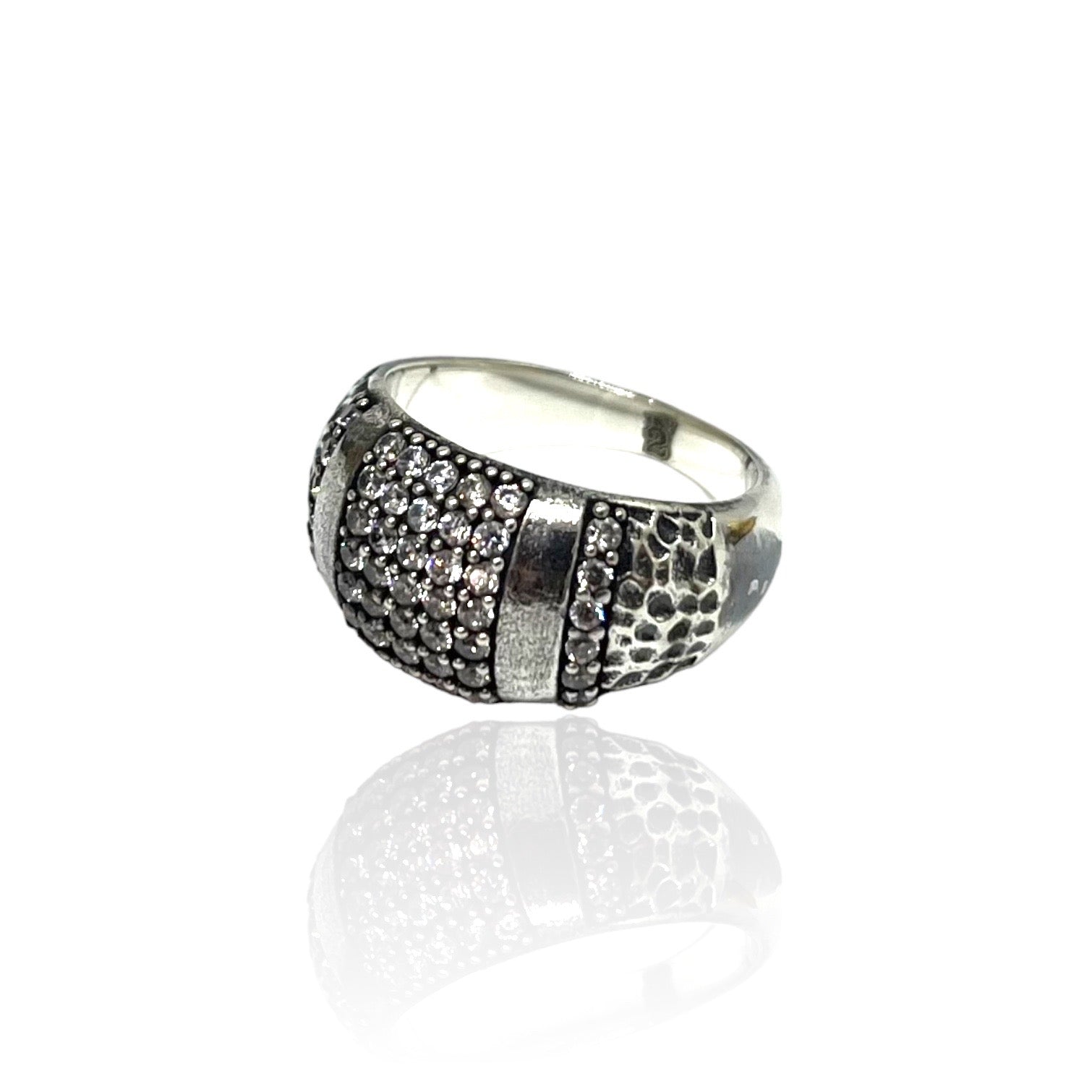 VINTAGE SILVER PAVE COCKTAIL RING