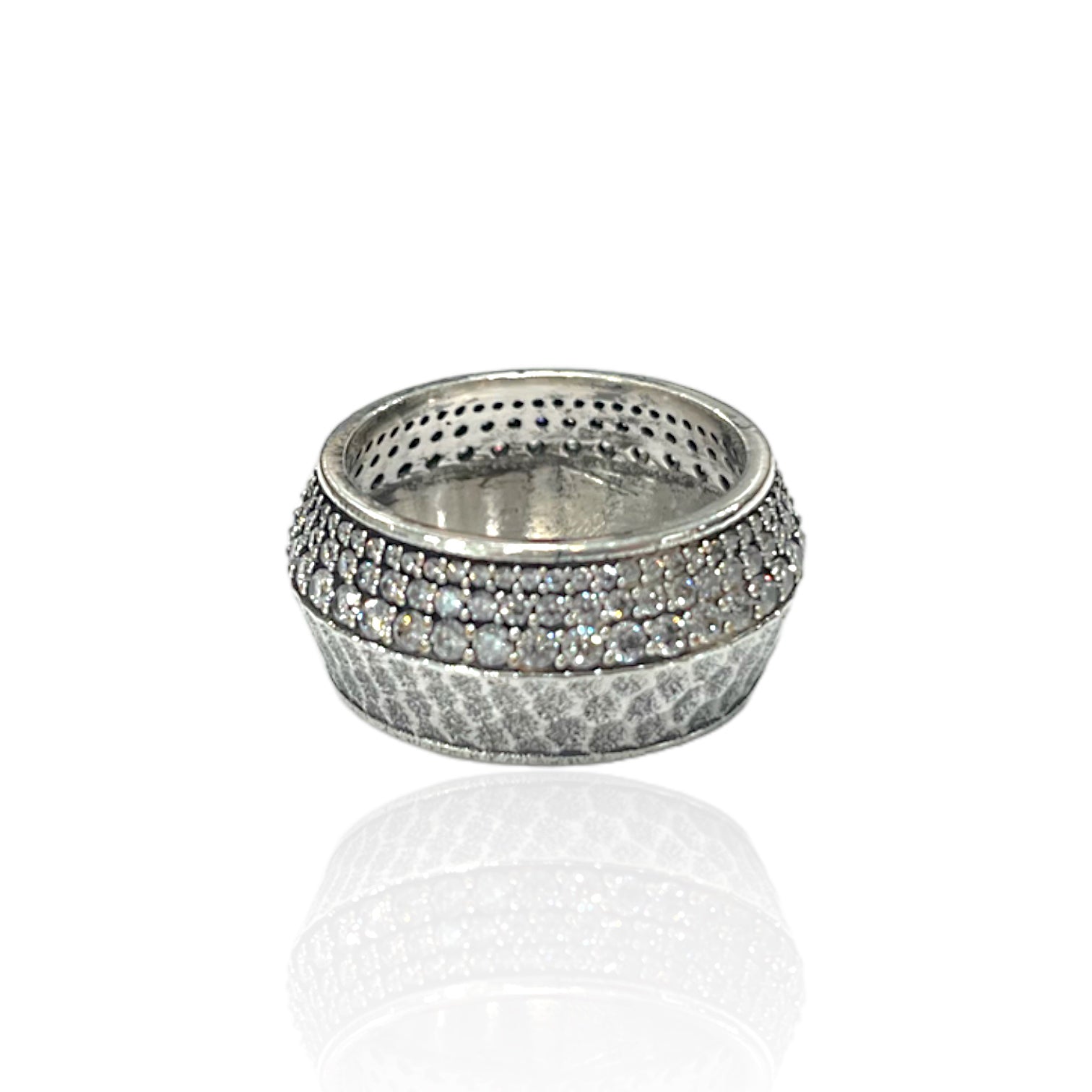 指輪・リング TATIANA (SIRVER925) Star Pattern Daily Ring BMR268 Wholesale Women Titanium Steel Birthday Stone Zircon Ring