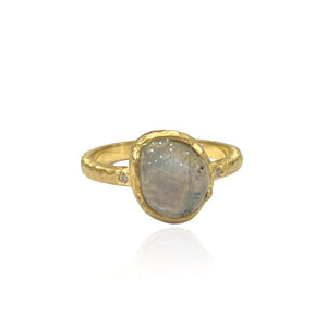 GOLD LABRADORITE DALIA RING