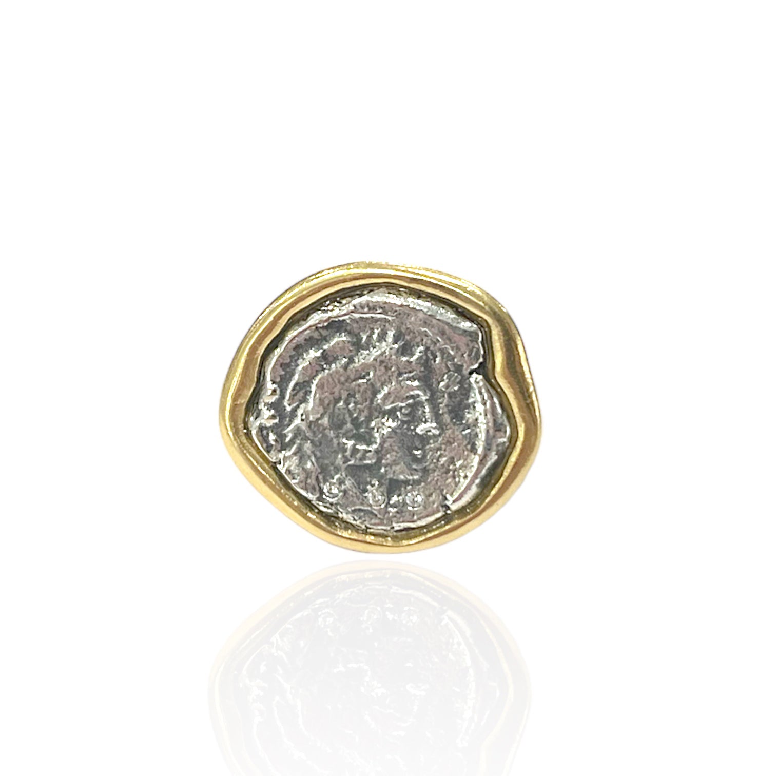 GOLD ROMAN MAN COIN RING