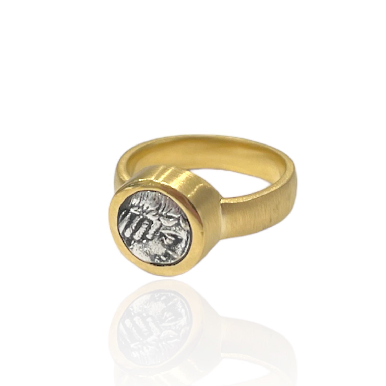 GOLD FLORA COIN RING