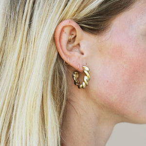 GOLD THICK TWISTED HOOPS
