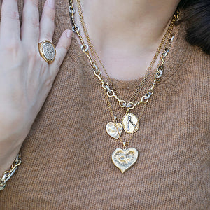 GOLD TWISTED RING NECKLACE