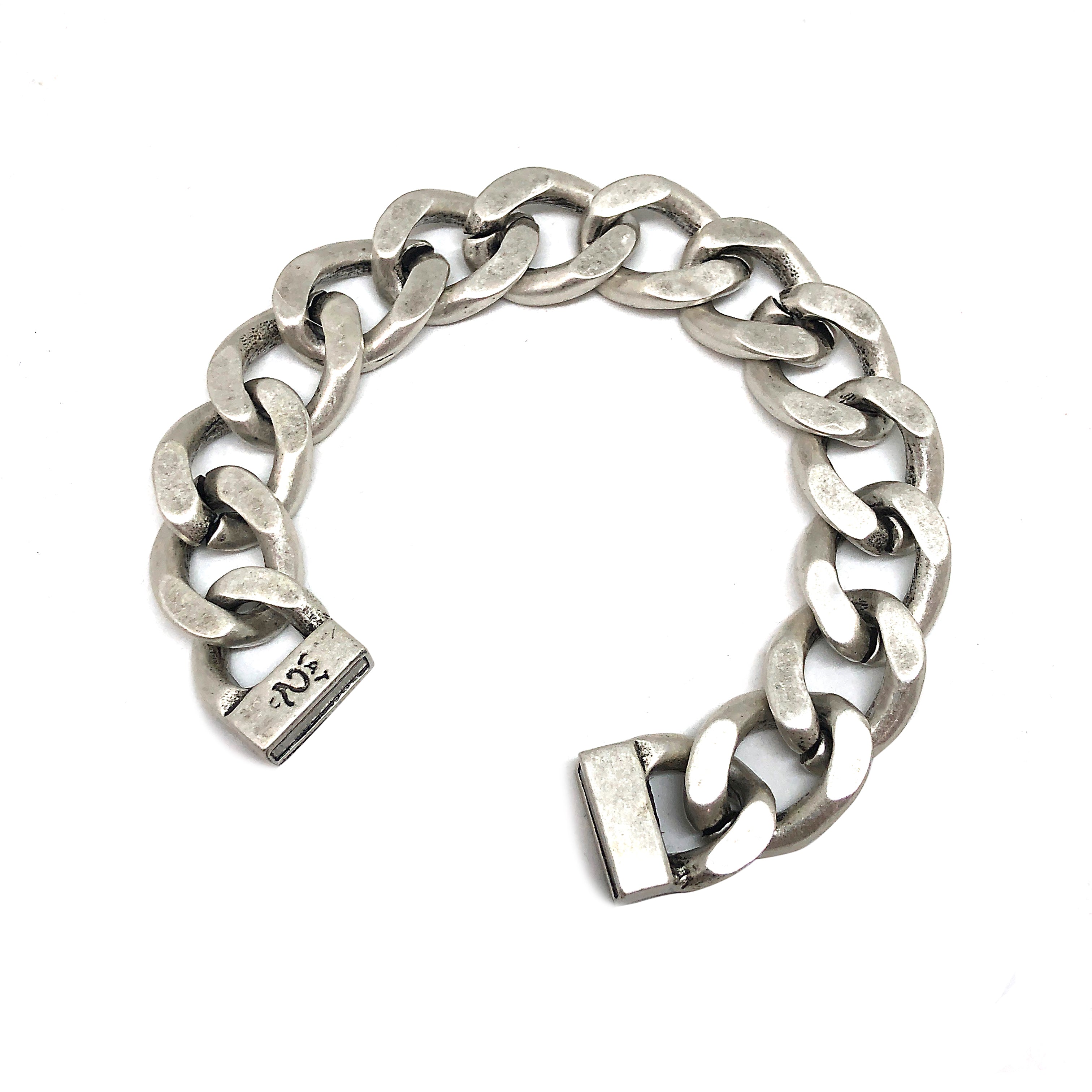 VINTAGE SILVER ID CHAIN BRACELET