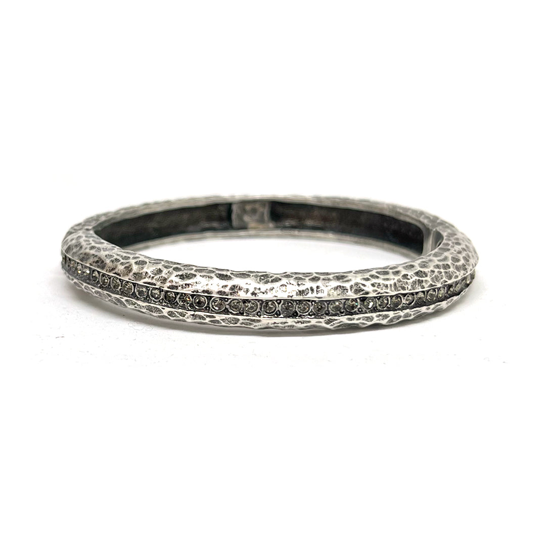 VINTAGE SILVER THIN BASTONE BANGLE