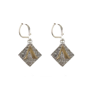 VINTAGE SILVER CLASSIC A EARRINGS