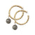 1.5" GOLD PAVIA HOOP WITH CRYSTALS & DANGLING COIN