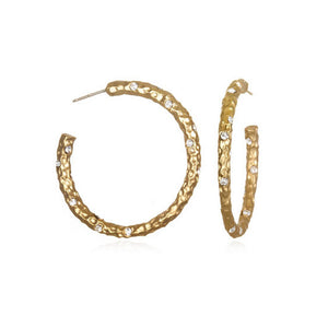 1.5" GOLD PAVIA HOOP WITH CRYSTALS