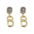 GOLD PAVIA COIN & LINK EARRINGS