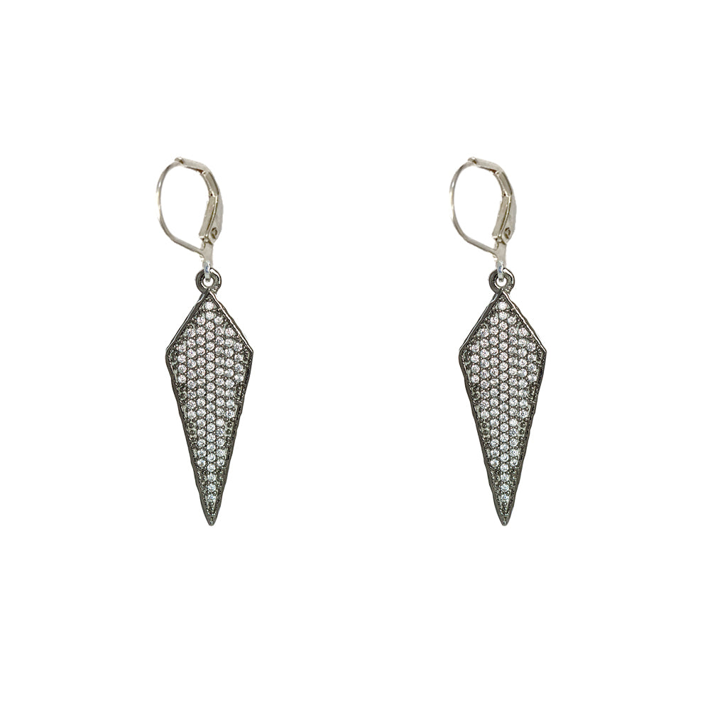 GUNMETAL VELEN CRYSTAL KITE DROP EARRINGS
