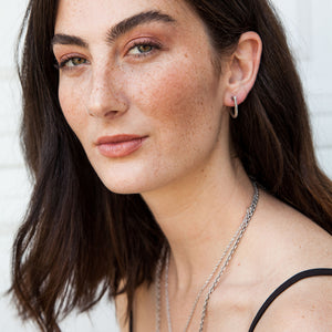 VINTAGE SILVER RIMSKA HAMMERED SEMI-CIRCLE HOOPS