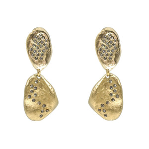 GOLD CRYSTAL IMPRESSION EARRINGS