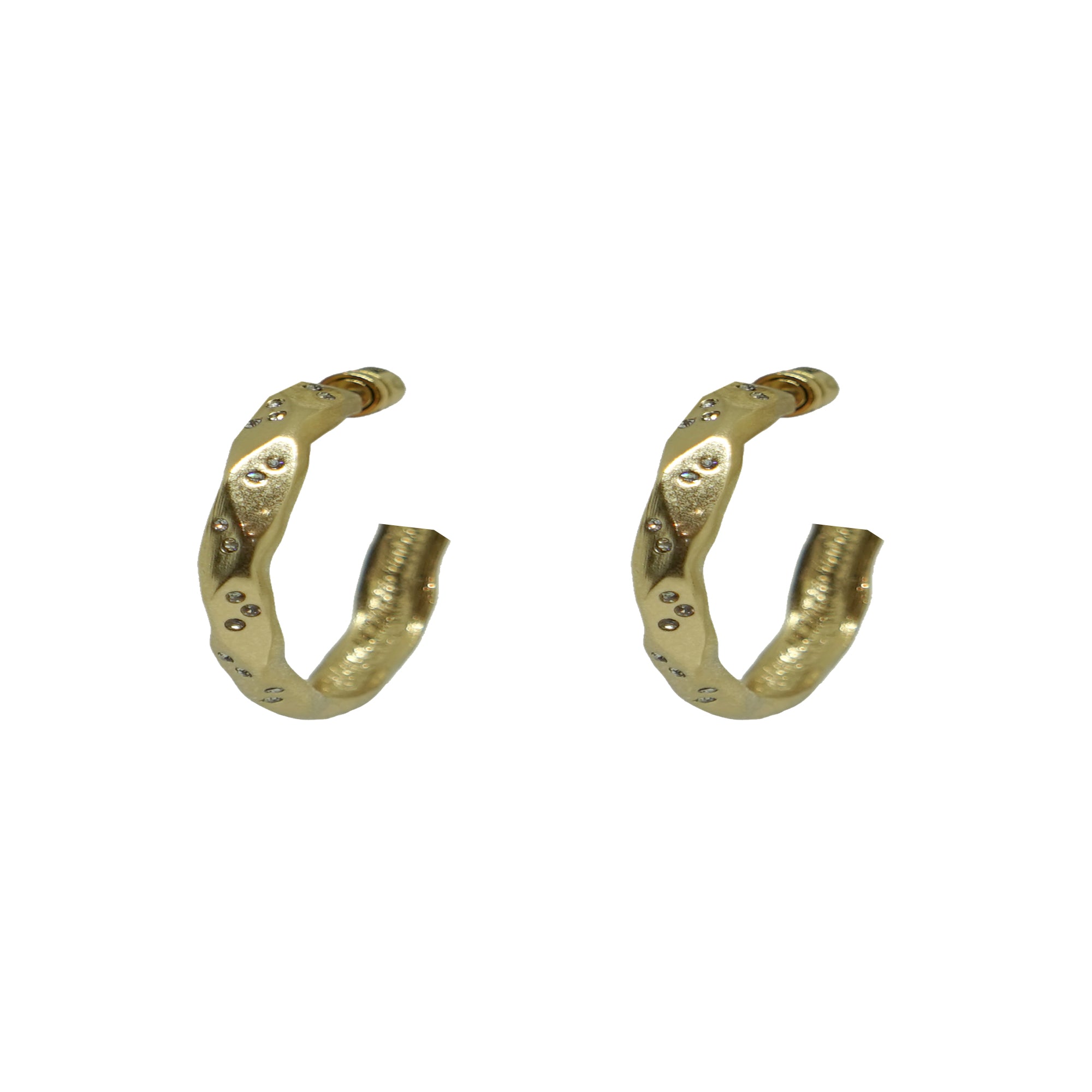 GOLD THIN WAVE 1" IMPRESSION HOOPS