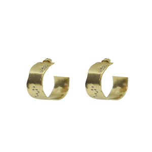 GOLD WIDE 1" IMPRESSION HOOPS