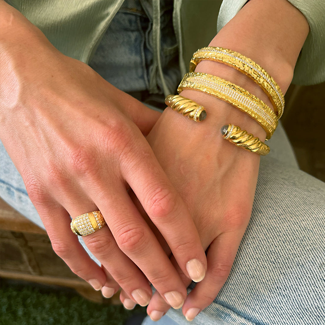 GOLD PAVE COCKTAIL RING