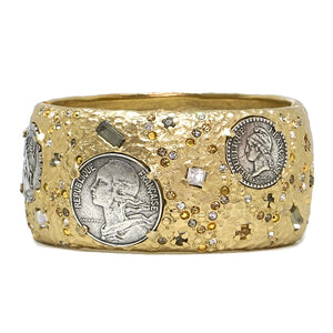 GOLD COIN THICK BANGLE