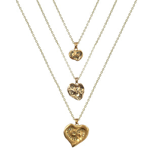 SMALL GOLD IMPRESSION HEART NECKLACE