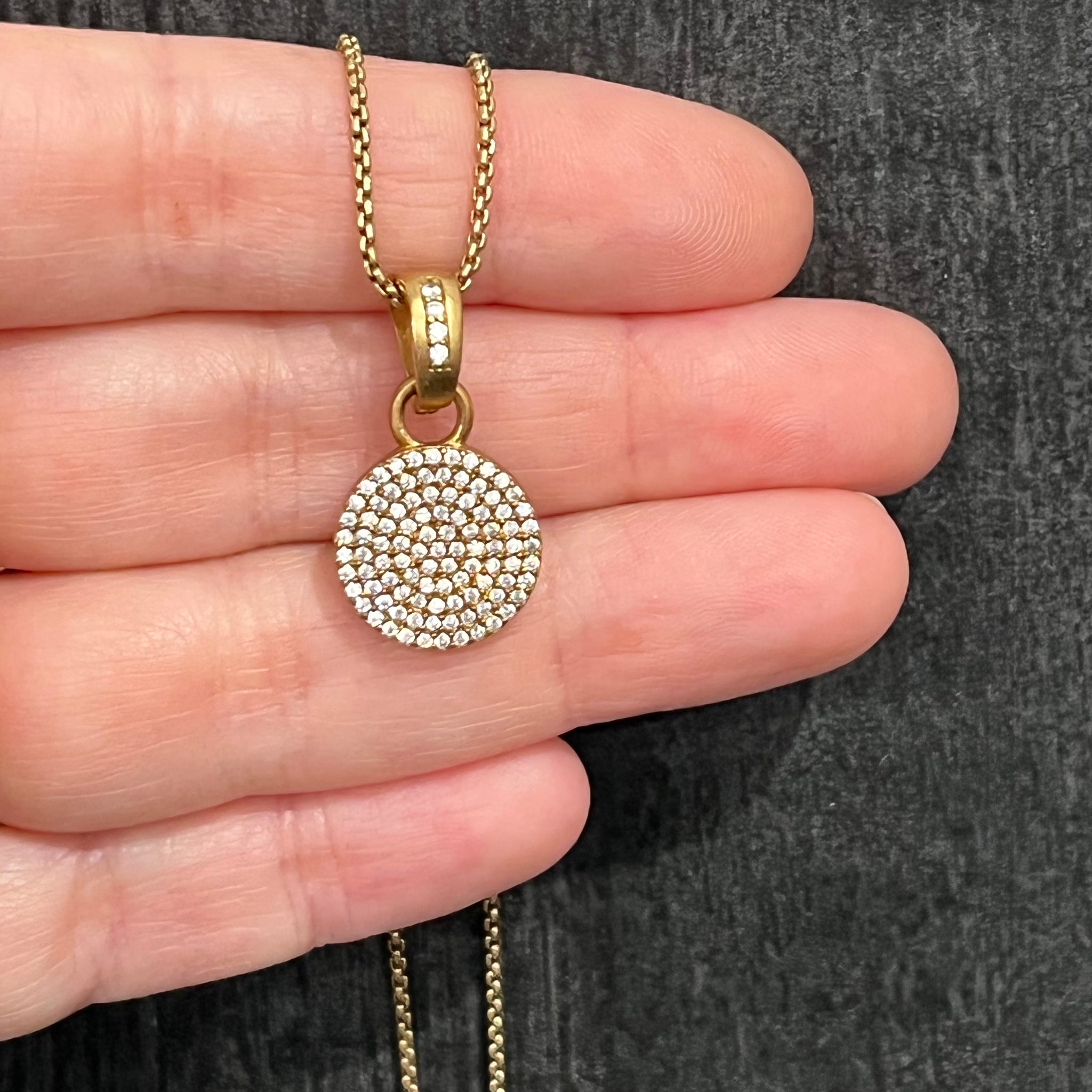 Pave Diamond Gold Necklace - Alhambra | Women's Clothing Boutique, Seattle