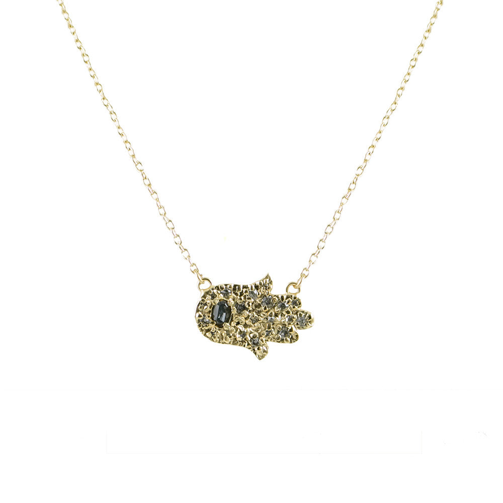 GOLD HORIZONTAL HAMSA NECKLACE