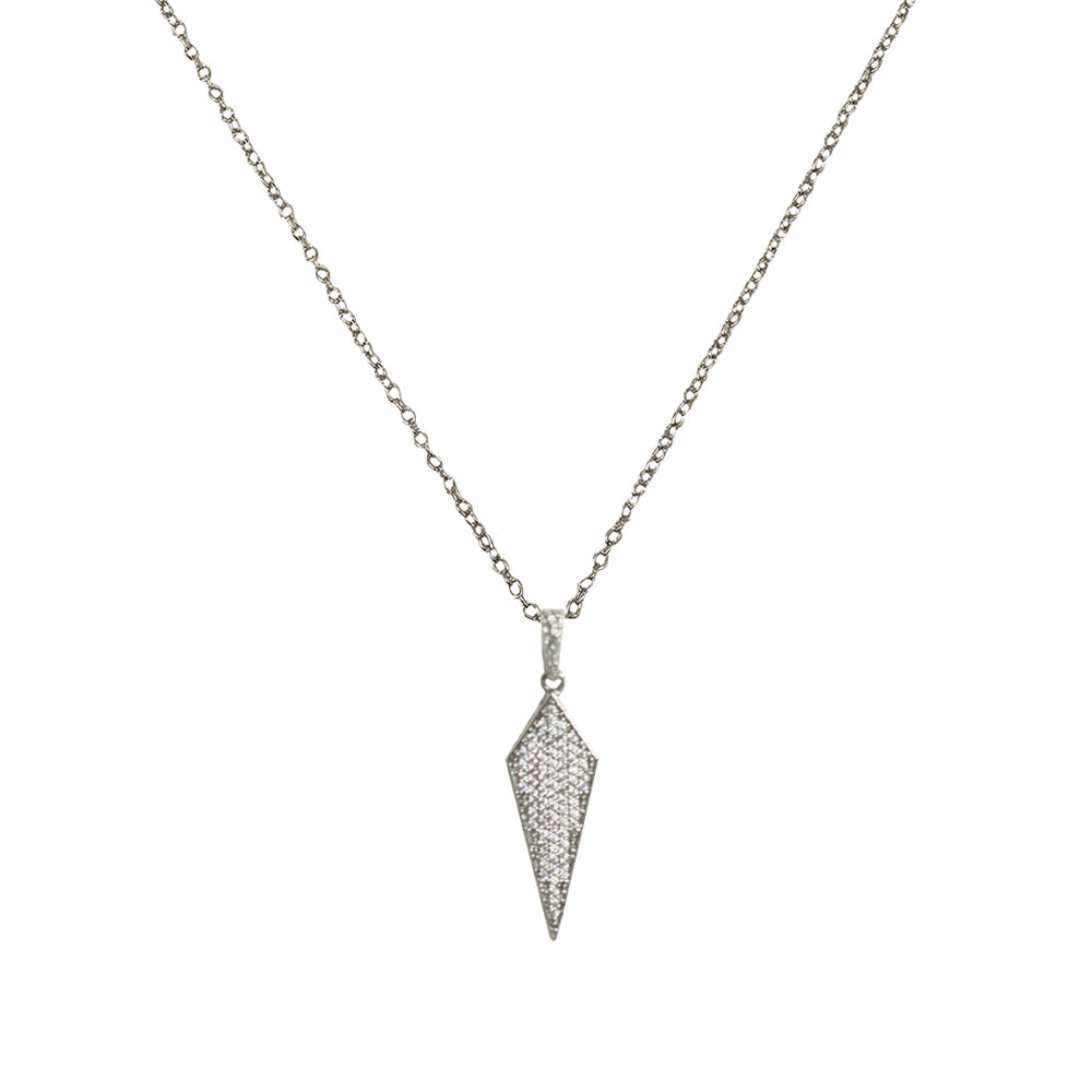 VINTAGE SILVER VELEN CRYSTAL KITE PENDANT NECKLACE