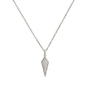 VINTAGE SILVER VELEN CRYSTAL KITE PENDANT NECKLACE